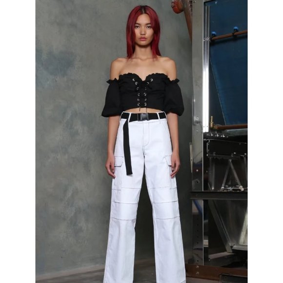 i.am.gia I am Gia lace up Alya crop top
